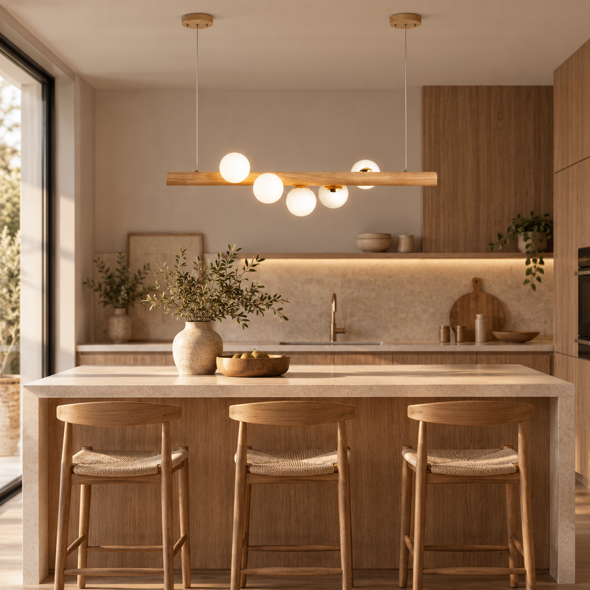 Walden Wood Globe Linear Pendant