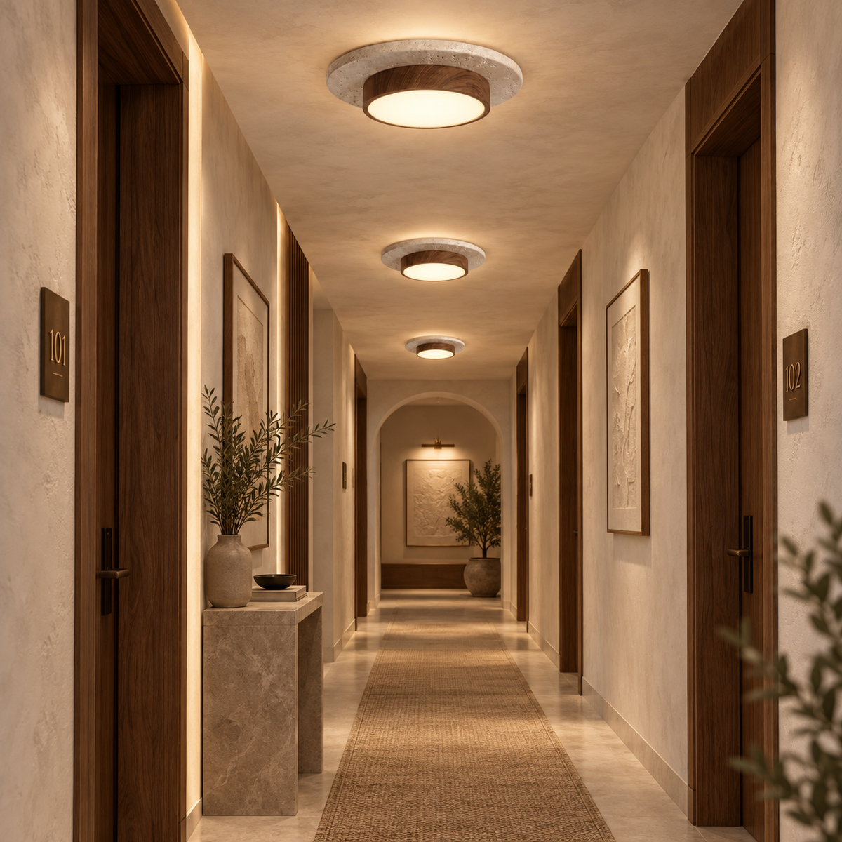 Nivora Travertine Ceiling Light