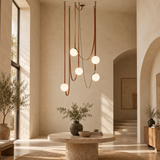 Solenne Leather Strap Globe Chandelier