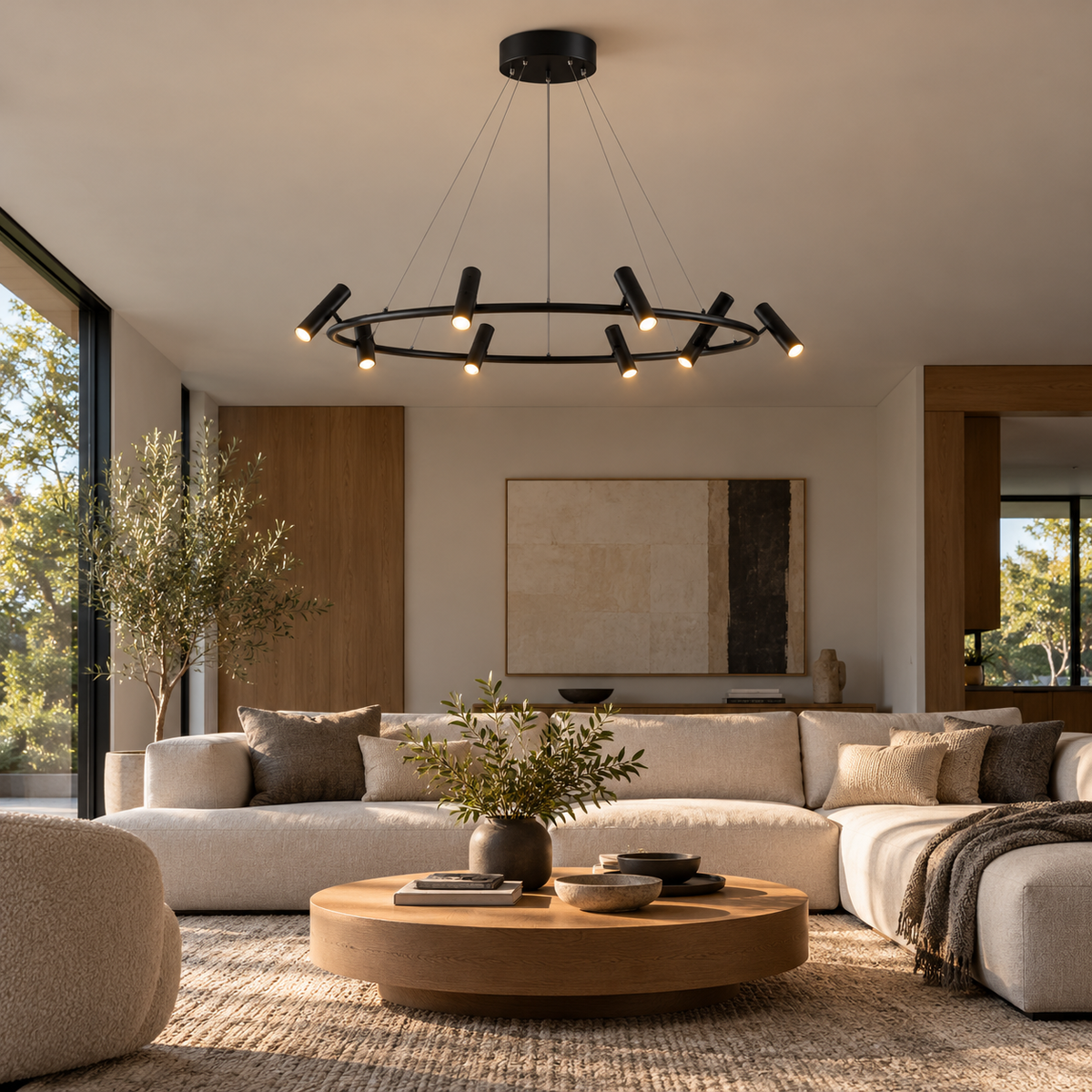 Norellis Adjustable Ring LED Chandelier