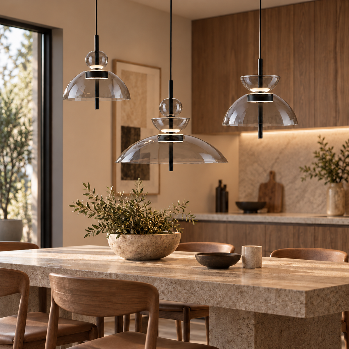 Velune Sculptural Glass Pendant Light