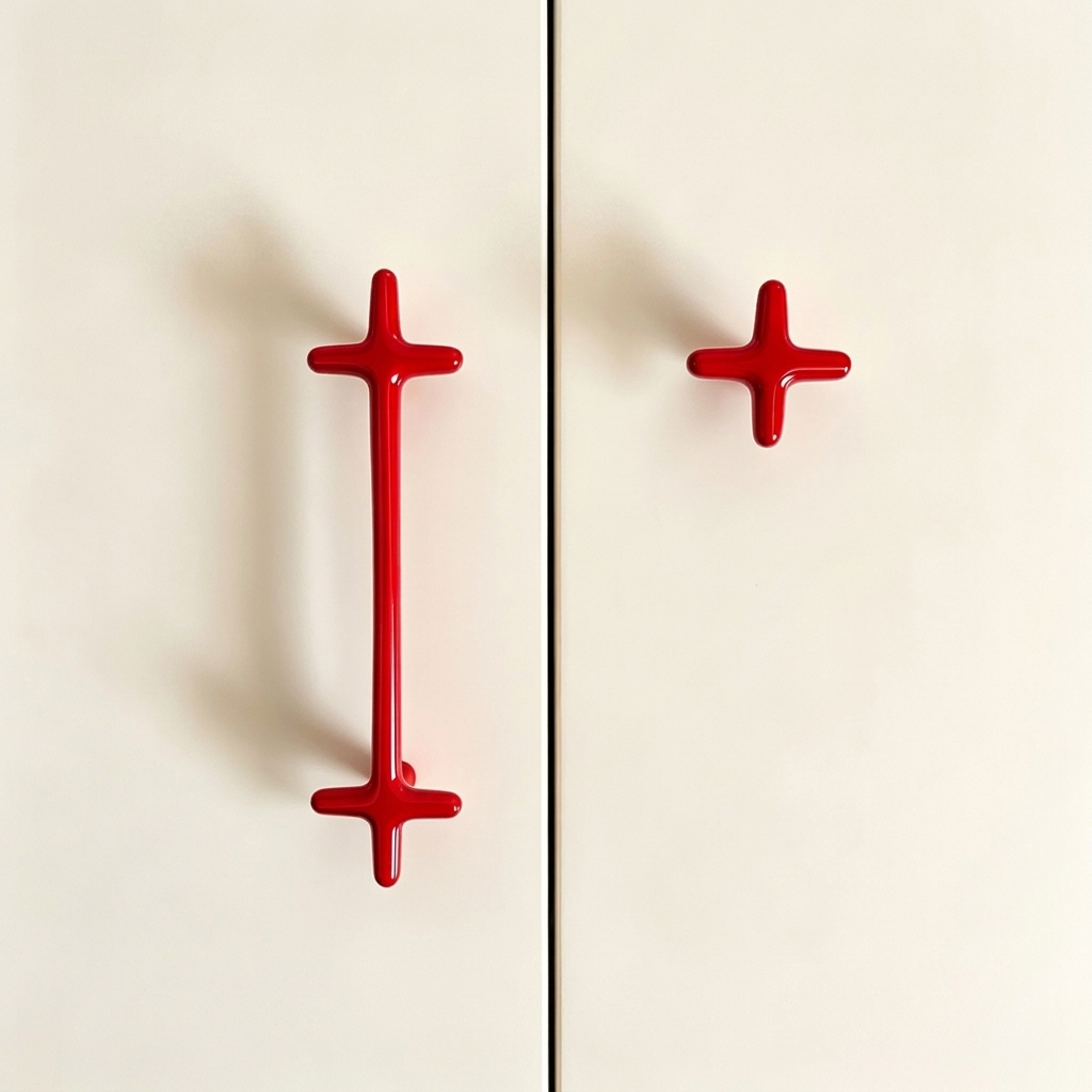 Colorful zinc alloy cross cabinet handles and drawer knobs