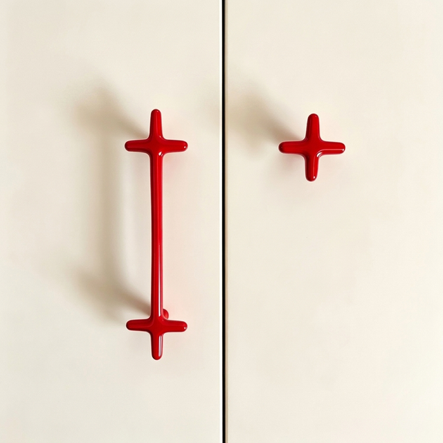 Colorful zinc alloy cross cabinet handles and drawer knobs