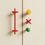 Premium colorful cross cabinet pull and knob hardware detail