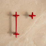 Zinc alloy cross kitchen cabinet handle in premium interior setting