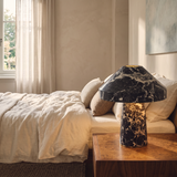 Cordless table lamp in a warm modern bedroom