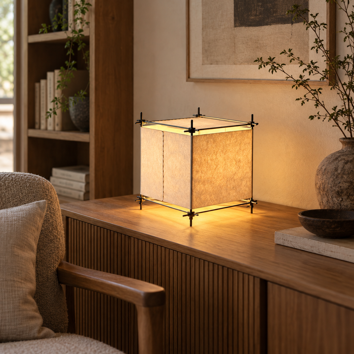Avela Parchment Cube Table Lamp