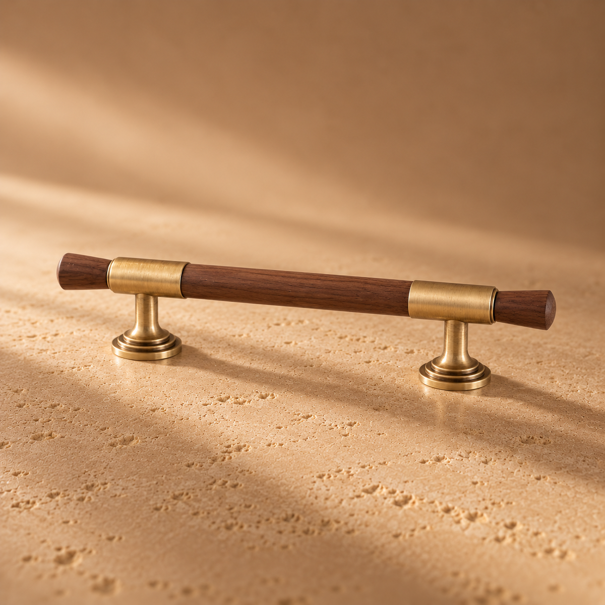 Aurewood Brass & Walnut Cabinet Handle