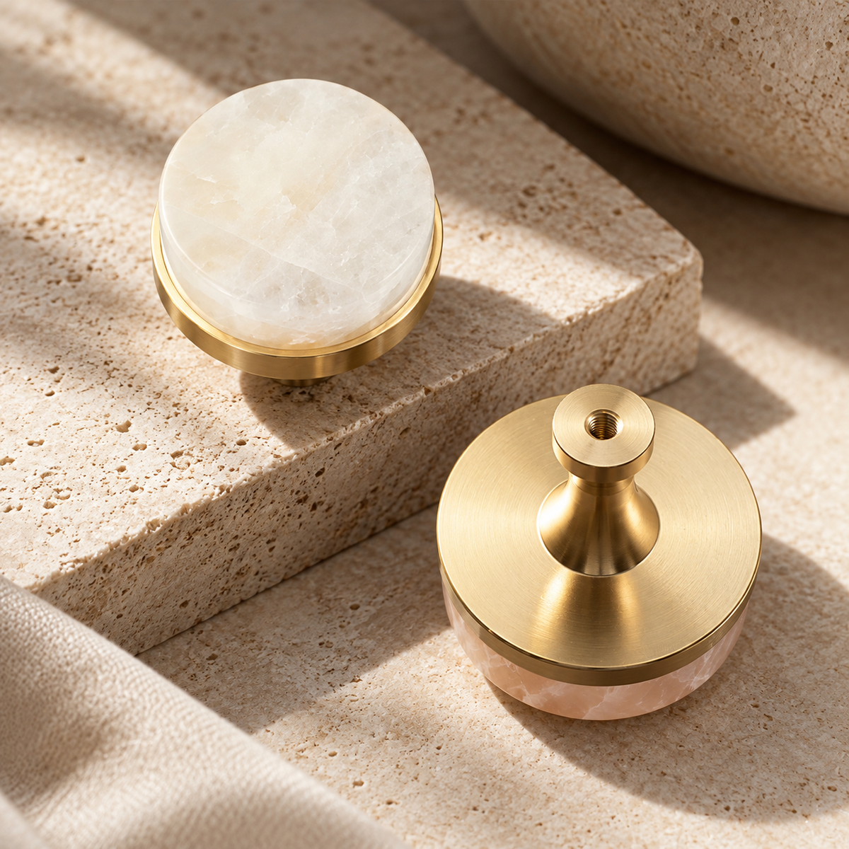 Roselle Crystal & Brass Cabinet Knobs