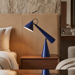 Designer Conical Portable Table Lamp – Variant D Deep Blue – boutique hotel bedside