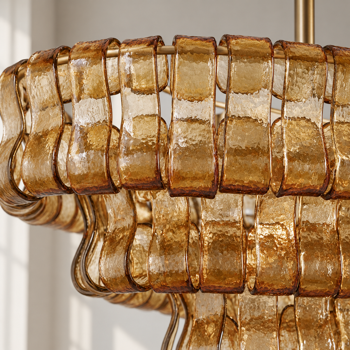 Étoile Vintage French Amber Glass Chandelier