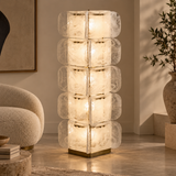 Vetra Milk Glass Column Floor Lamp