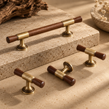 Aurewood Brass & Walnut Cabinet Handle
