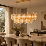 Avelune Amber Linear Glass Chandelier