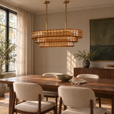 Étoile Vintage French Amber Glass Chandelier