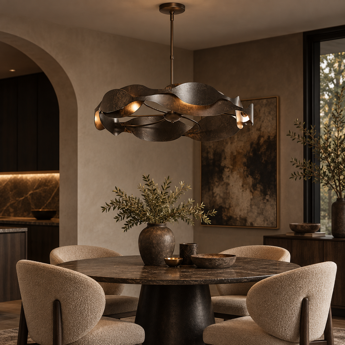 Ondelle Sculptural Ribbon Chandelier