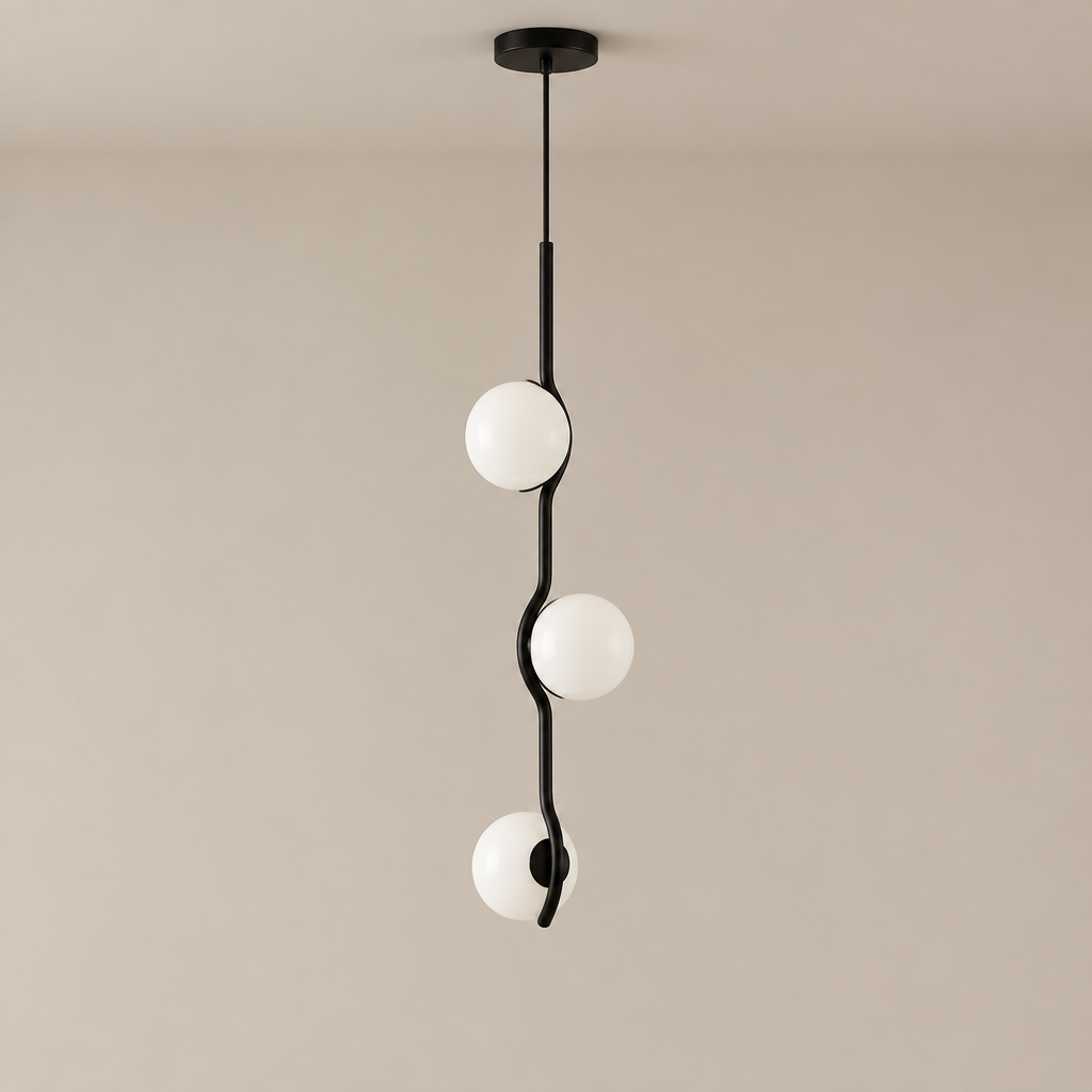 Modern Glass Ball Led Ceiling Chandelier Black Gold for Bedroom Living Dining Room Table Pendant Lamp Lusters Luminaire Lighting – black 3heads – complete fixture on premium beige background