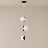 Modern Glass Ball Led Ceiling Chandelier Black Gold for Bedroom Living Dining Room Table Pendant Lamp Lusters Luminaire Lighting – black 3heads – complete fixture on premium beige background