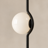 Modern Glass Ball Led Ceiling Chandelier Black Gold for Bedroom Living Dining Room Table Pendant Lamp Lusters Luminaire Lighting – black 3heads – opal glass globe detail