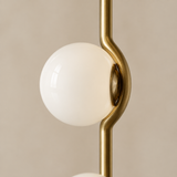 Modern Glass Ball Led Ceiling Chandelier Black Gold for Bedroom Living Dining Room Table Pendant Lamp Lusters Luminaire Lighting – gold  3heads – opal glass globe detail