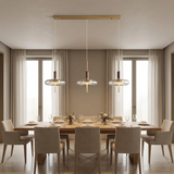 Brass Walnut LED Lamp - dining room setting