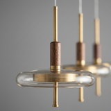 Brass Walnut LED Lamp - close-up material detail, variant 2
