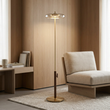 Brass Walnut LED Lamp - living room lounge setting