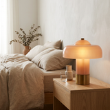 Nordic Mushroom Table Lamp - White, bedside setting