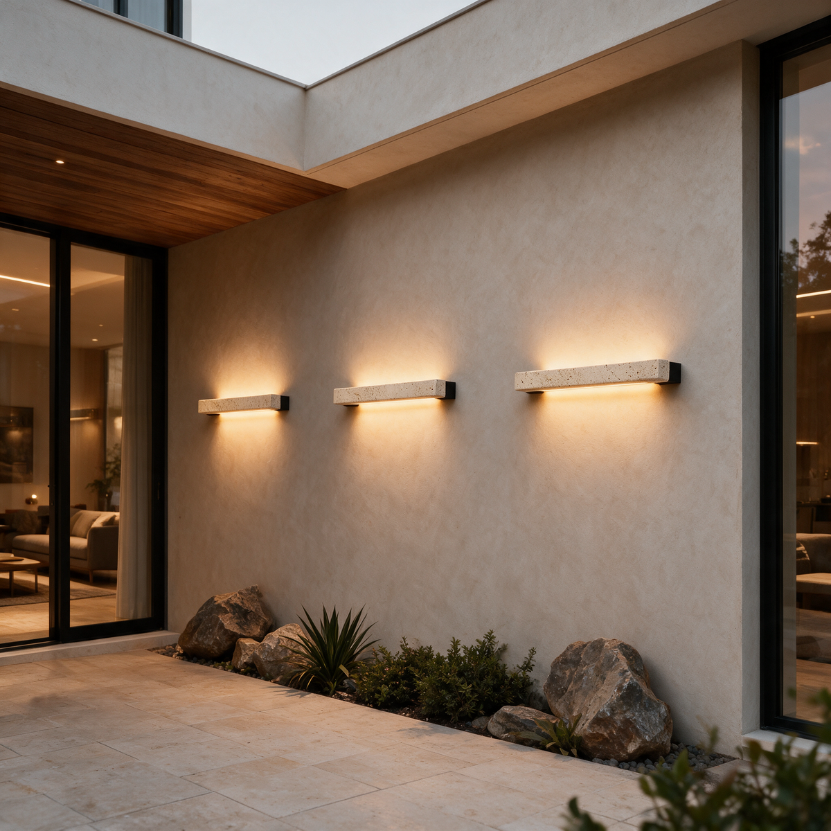 Tavra Cave Stone Linear Wall Light