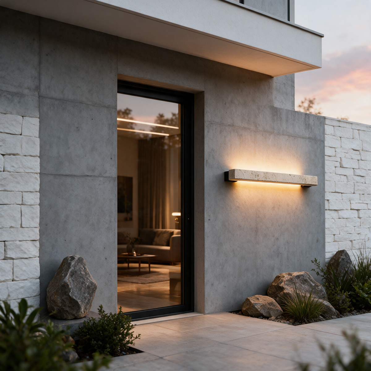 Tavra Cave Stone Linear Wall Light