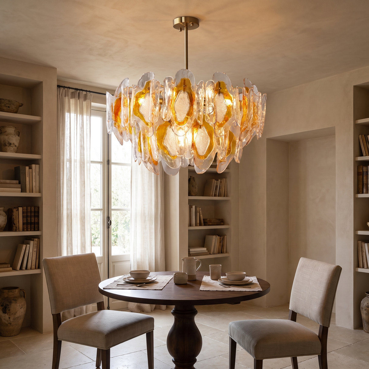 Avelune Amber Glass Chandelier