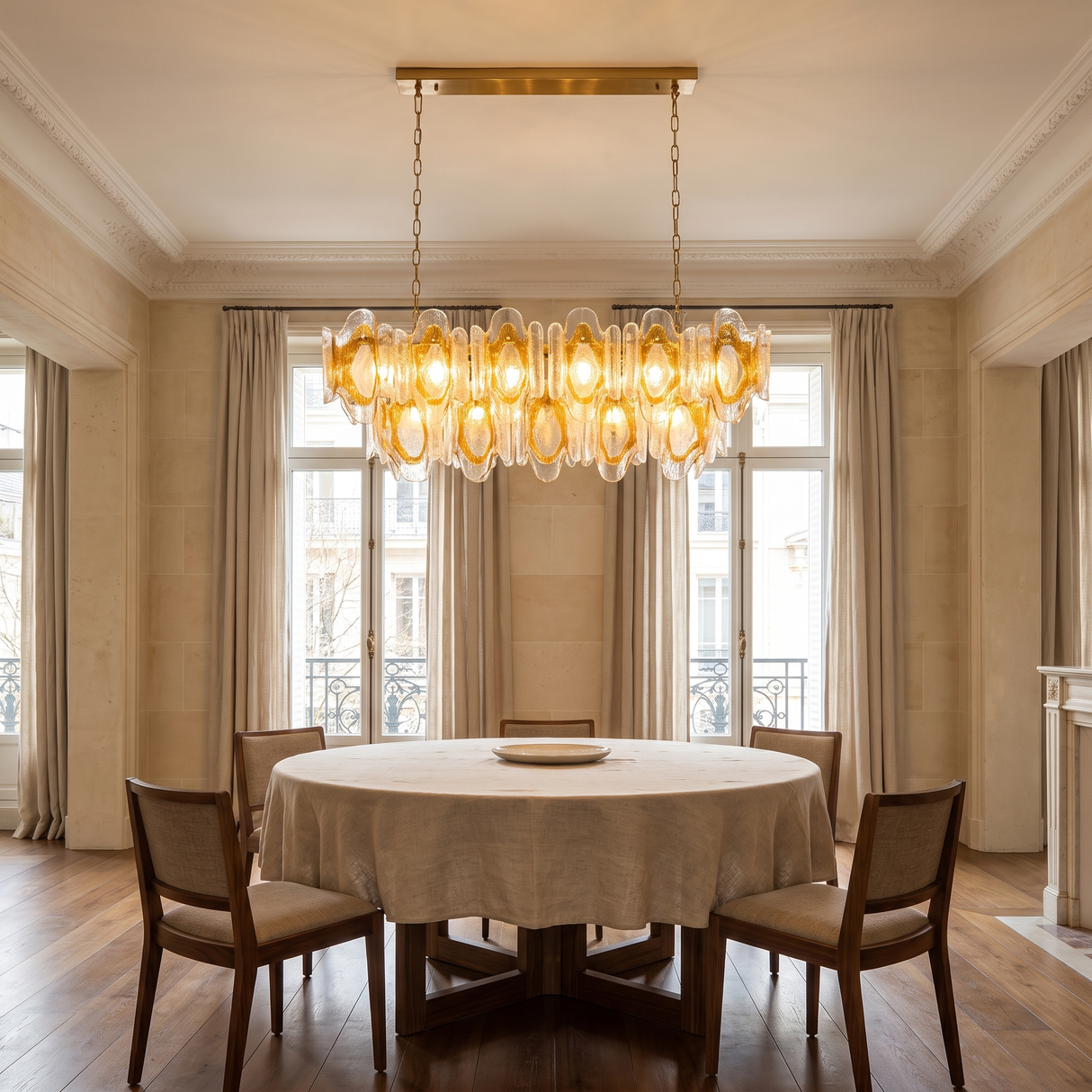 Avelune Amber Linear Glass Chandelier