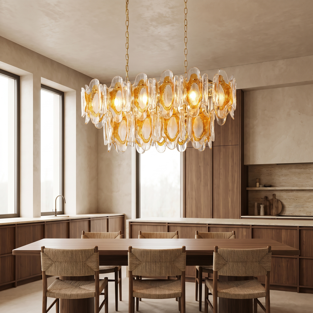 Avelune Amber Linear Glass Chandelier