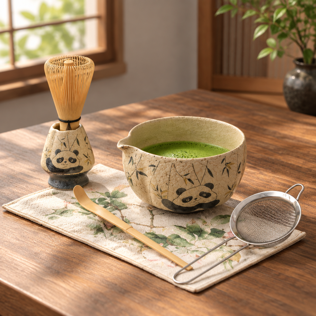 Hanae 8-Piece Cherry Blossom Matcha Set