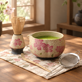 Hanae 8-Piece Cherry Blossom Matcha Set