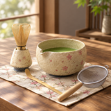 Hanae 8-Piece Cherry Blossom Matcha Set