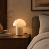 Sorina Travertine Mushroom Table Lamp
