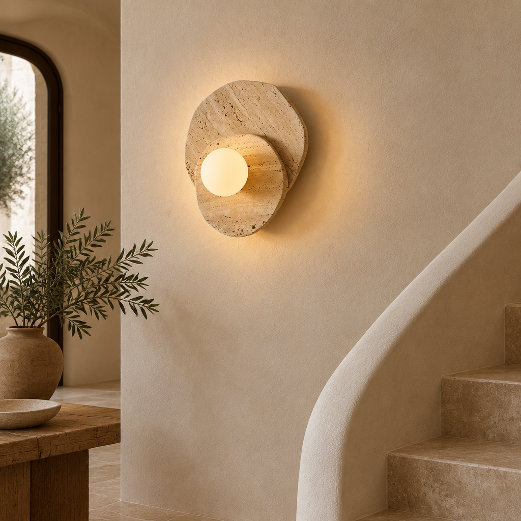 Orlaya Natural Stone Globe Wall Light