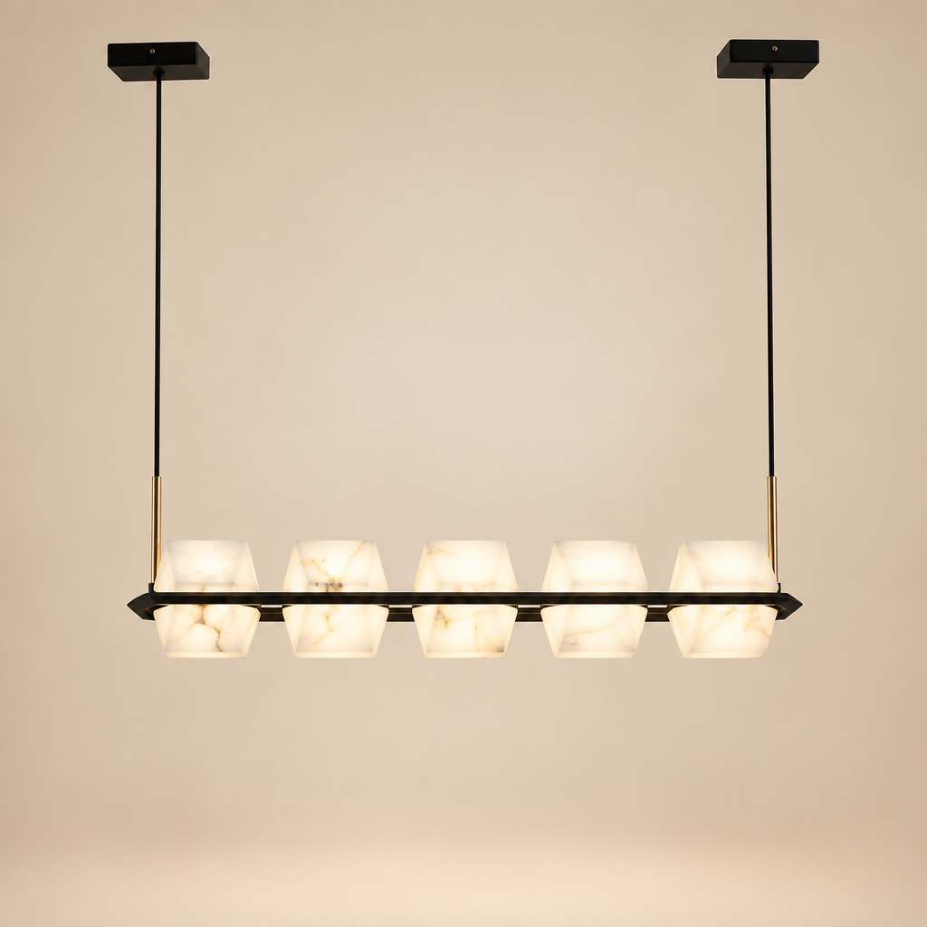 Revena Marble & Copper Chandelier