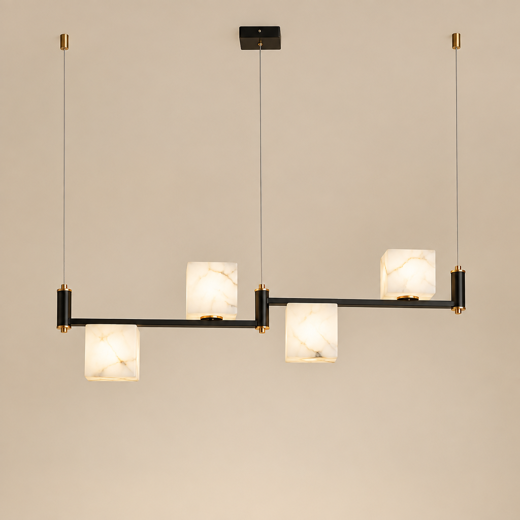 Revena Marble & Copper Chandelier