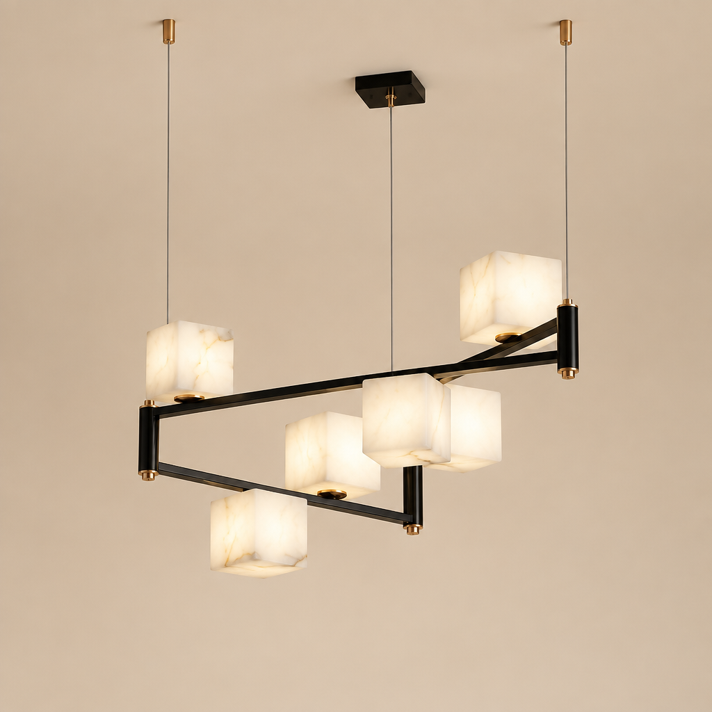 Revena Marble & Copper Chandelier