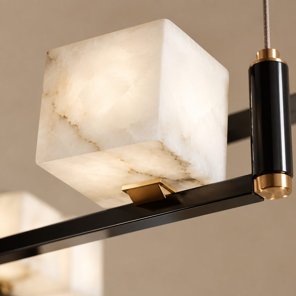 Revena Marble & Copper Chandelier