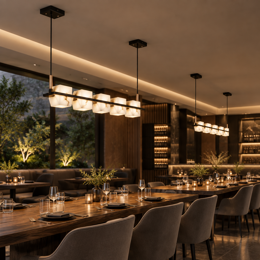 Revena Marble & Copper Chandelier