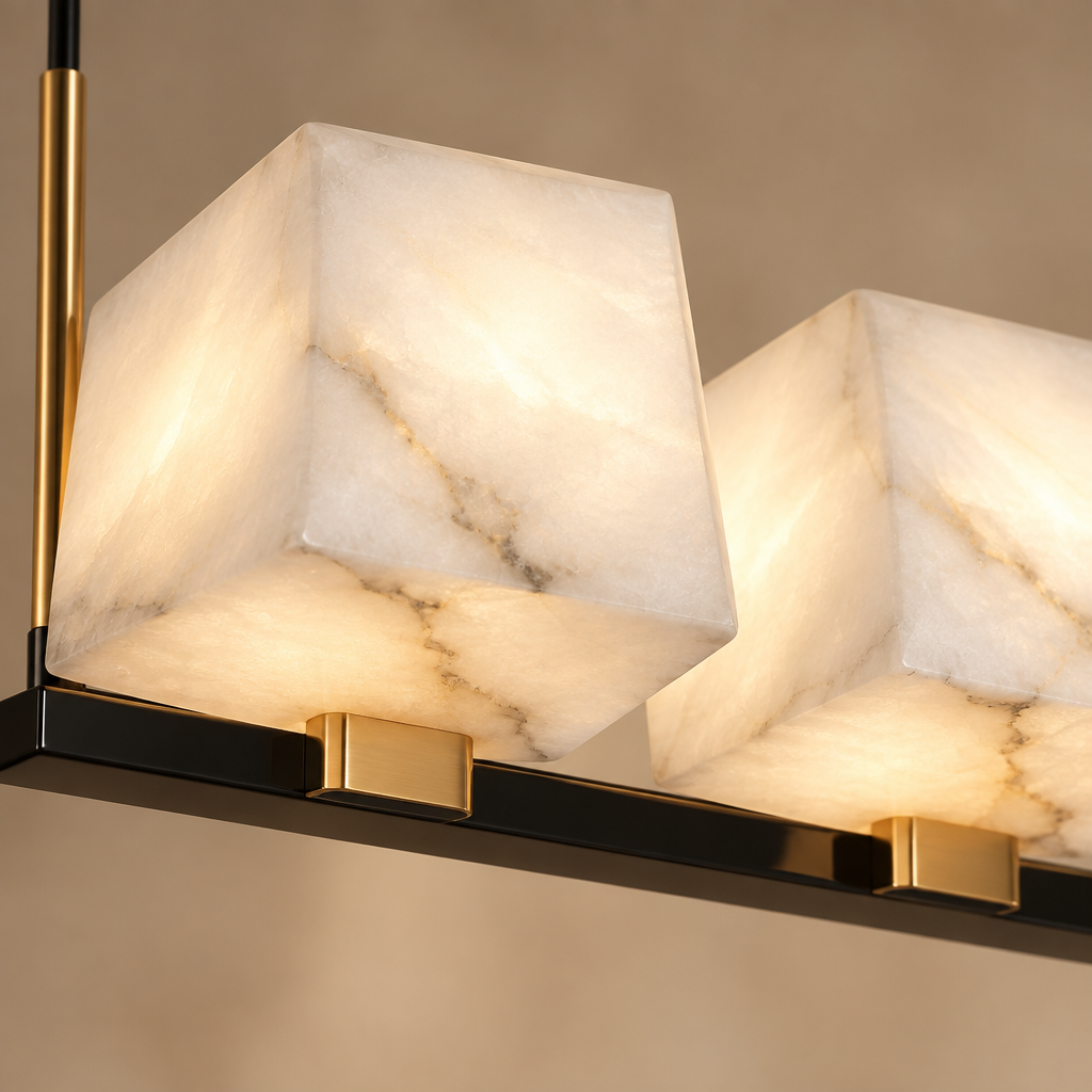 Revena Marble & Copper Chandelier