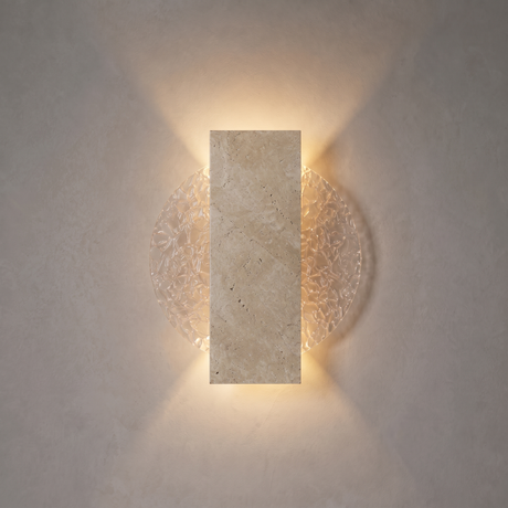 IP65 Outdoor Waterproof Travertine Wall Sconce – 6W 22cm – Premium Beige Background