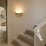 Kaeva Wabi-Sabi yellow stone wall sconce in the upward orientation