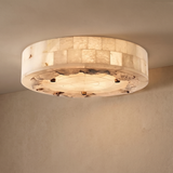 Natural marble ceiling lamp close-up
