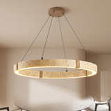 Modern Natural Yellow Travertine Square Pendant Light – Light Yellow 50 cm – clean premium beige background