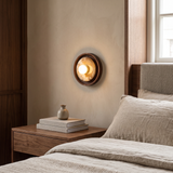 100% Natural Marble French Wabi-Sabi Wall Lamp – 18 × 8 cm – boutique hotel bedside