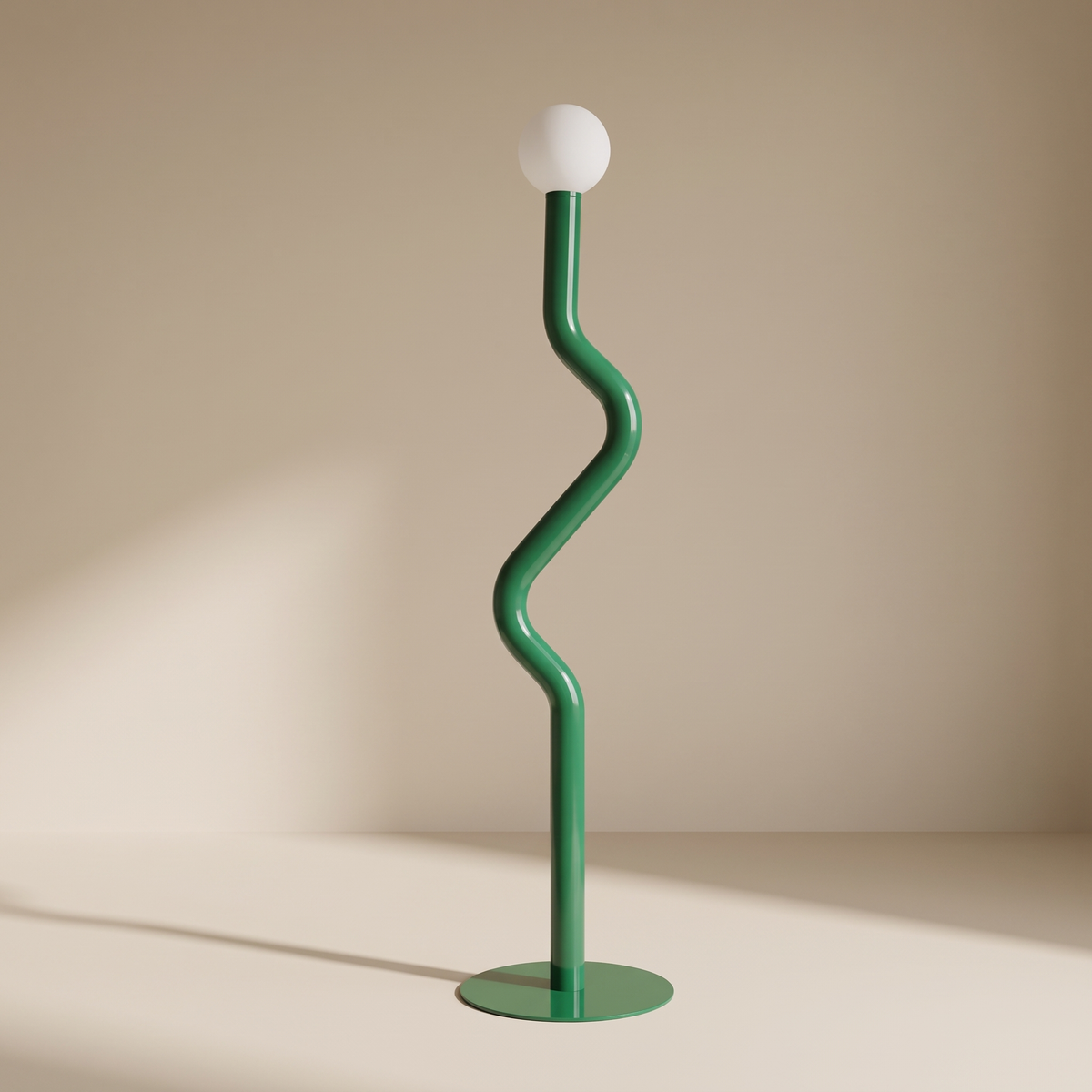 Nordic Modern Floor Lamp – Style 10 Green – Premium Beige Background